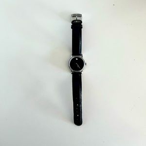 Black Movado leather watch